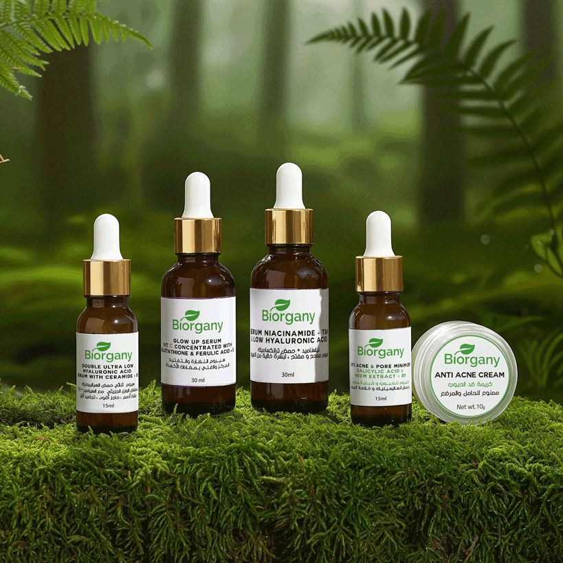 يقدم Biorgany روتينا متكاملا لعلاج الحبوب وآثار الحبوب والمسام، يتكون من 4 منتجات قوية تعمل معًا لتحسين مظهر بشرتك بشكل عام. تحتوي المجموعة على: